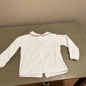 Alice Kathleen & Co White Kids Blouse with Plaid  Peter Pan Collar size 5